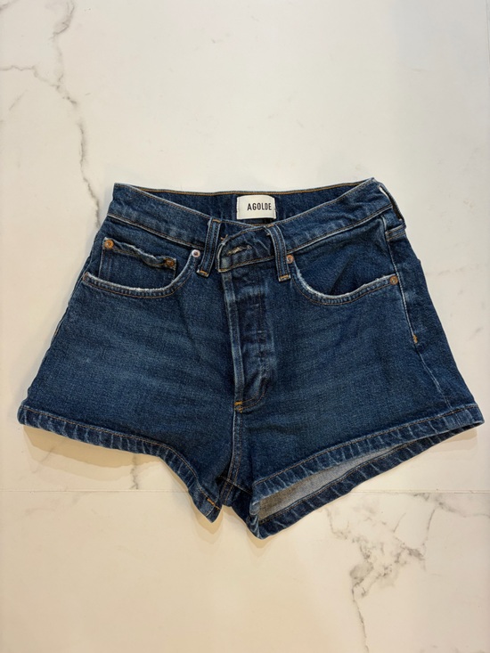 Agolde Pants - Agolde Indigo High-Waist Denim Cutoff Shorts